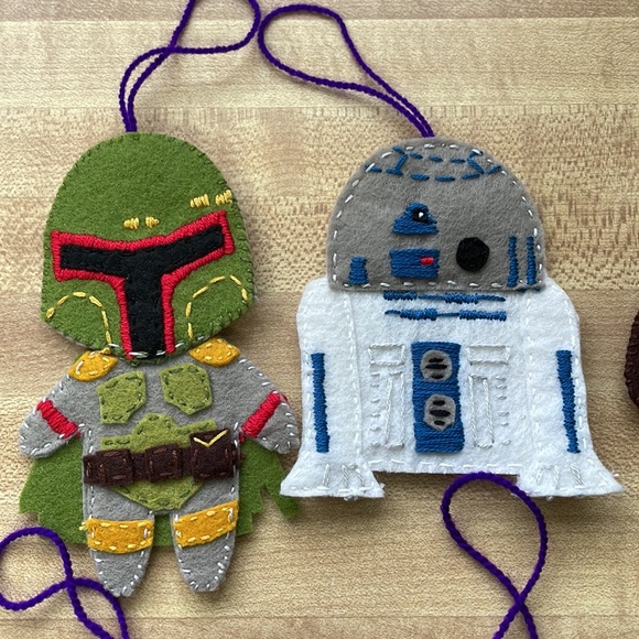 Star Wars felt ornament set, hand made, smoke free, VERY CUTE!! - Picture 2 of 7